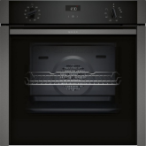 Neff B3ACE4HG0B Hide + Slide Built In Single Oven - Black With Graphite Trim