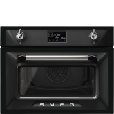 Smeg SO4902M1N Retro Style Built In 45Cm Combination Microwave - Black