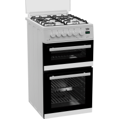 Beko EDG507W 50Cm Twin Cavaty Gas Cooker With Gas Hob - White