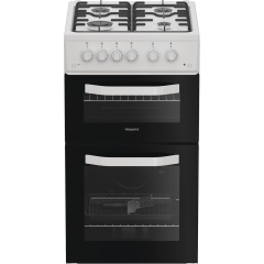 Hotpoint HTG5GCW 50Cm Gas Twin Cooker - White