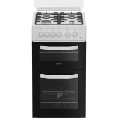 Hotpoint HTG5GCWL 50Cm Gas Twin Cooker With Lid - White