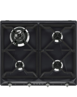 Smeg SR964NGH Retro Style 4 Ring Gas Hob - Black